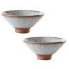 2 Pcs Rough Pottery Tea Cups Ceramic Tea Ceremony Host Cup Rainy Chinese Kung Fu Tea Cups Tea Bowl Bucket, 50ml