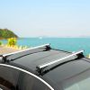 47.24in Universal Top Roof Rack Cross Bar Cargo Carrier Aluminum Crossbar Rack with 165LBS Capacity Fit for Most Vehicle Wagon Car Without Roof Side R