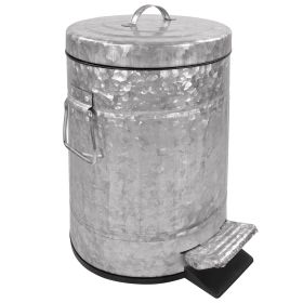 Autumn Alley Galvanized Metal Farmhouse Pedal Garbage Can - Modern Farmhouse Bathroom Accessories