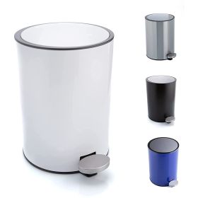 Bamodi Mini Step Trash Can 0.8 Gallons White - Soft-Closing System - Small Lidded Trash - Removable Inner Bucket