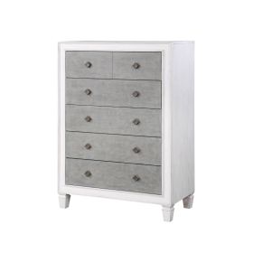 Katia Rustic Gray & Weathered White Finish Chest