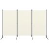 3-Panel Room Divider White 102.4"x70.9" Fabric