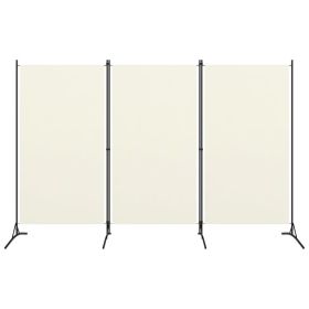 3-Panel Room Divider White 102.4"x70.9" Fabric