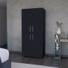 Black 4-Door Armoire