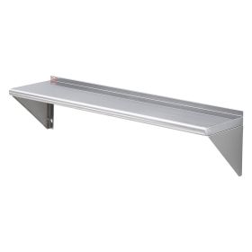 VEVOR 12" x 48" Stainless Steel Shelf, Wall Mounted Floating Shelving with Brackets, 280 lbs Load Capacity Commercial Shelves