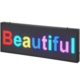 VEVOR Programmable LED Sign, P10 Full Color LED Scrolling Panel, DIY Custom Text Animation Pattern Display Board