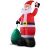 14 FT Lighted Christmas Inflatable Decoration, Giant Inflatable Santa Claus with Large Gift Bag