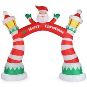 8.9 FT Lighted Christmas Inflatable Archway, Inflatable Santa Claus Christmas Arch