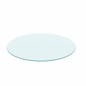 24" Round Tempered Glass Table Top Clear Glass 1/4" Thick Round Polished Edge