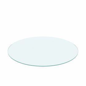 24" Round Tempered Glass Table Top Clear Glass 1/4" Thick Flat Polished Edge