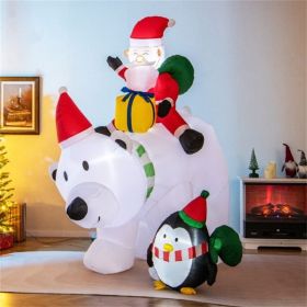 7 Feet Inflatable Santa Claus Riding Bear Inflatable Decoration