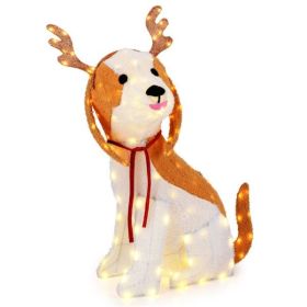 43.5" Christmas dog decorations with LED lights, Christmas decorations