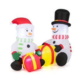 5 Feet Snowman Christmas Inflatables with Gift Boxes