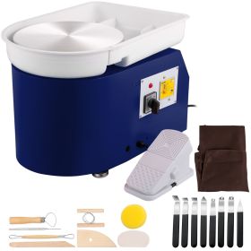 Pottery Wheel 28cm Pottery Forming Machine with Detachable Basin Foot Pedal Control 350W Art Craft DIY Clay Tool for Art Craft Work and Home DIY Blue