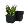 7.9" Square Nursery Plant Pot - Garden Plastic Pots with Drainage (5-Pack)