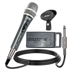 5 CORE Professional Dynamic Vocal Microphone Neodymium Cardioid Unidirectional Handheld Mic for Singing Karaoke Steel Mesh Grille Metal Body With ON O