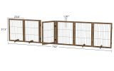 Dog Gate With Door Walk Through 144inch Extra Wide 32inch Tall 6 Panels Foldable Wire Pet Gate Barrier For House Doorway Stairs Pet Puppy Safety Fence