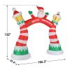 8.9 FT Lighted Christmas Inflatable Archway, Inflatable Santa Claus Christmas Arch