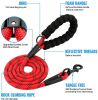 Rope Dog Leash, Heavy Duty Dog Leash with Comfortable Padded Handle and Highly Reflective Threads for Small Medium and Large Dogs, Red