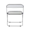 Gray Clear Transparent Folding Chair Chair Pc Plastic Living Room Seat