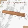 60" Fireplace Mantel, made of Solid Pine, Wall-Mounted Floating Shelf,Natural