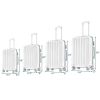 4 Piece Luggage Sets, 16/20/24/28" ABS Durable Suitcase Sets Double Wheels TSA Lock, Rose Gold