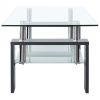 Coffee Table Gray and Transparent 37.4"x21.7"x15.7" Tempered Glass