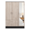 Bolton 120 Mirrored Armoire, Metal Hardware, Double Door Cabinet, Two Drawers, Single Door With Mirror, Rods