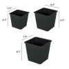 7.9" Square Nursery Plant Pot - Garden Plastic Pots with Drainage (5-Pack)