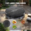 VEVOR 15 Ft Round Pool Cover, Solar Covers for Above Ground Pools, Safety Pool Cover with Drawstring Design, PVC Summer Pool Cover