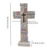 1pc Encouraging Wall Cross - Resin Ornament with Inspirational Words and Phrases - Perfect Christian Home Decor and Christmas Gift