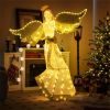 5.2 ft Christmas Pre-Lit Angel with Halo, Christmas Decorations