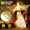 5.2 ft Christmas Pre-Lit Angel with Halo, Christmas Decorations