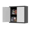 Metal Wall Cabinets For Storage With Lock,Steel Garage Hanging Cabinet With 1 Adjustable Shelf And 2 Doors,Garage Cabinet Upper