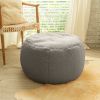 Jaxx Ellis Ottoman Shearling Faux-Lamb Plush Pouf for Modern Interior Design, Large, Smoke