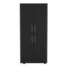 Black 4-Door Armoire