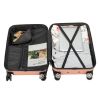 4 Piece Luggage Sets, 16/20/24/28" ABS Durable Suitcase Sets Double Wheels TSA Lock, Rose Gold