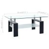 Coffee Table Black and Transparent 37.4"x21.7"x15.7" Tempered Glass