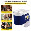 Pottery Wheel 28cm Pottery Forming Machine with Detachable Basin Foot Pedal Control 350W Art Craft DIY Clay Tool for Art Craft Work and Home DIY Blue