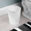 iDesign White Kent Wastebasket Trash Can for Bath, Kitchen, and Home. . 8.25" Diameter x 10" H