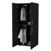 Black 4-Door Armoire