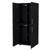 Black 4-Door Armoire