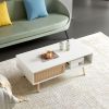 41.34 "rattan Coffee table - White