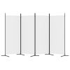 4-Panel Room Divider White 136.2"x70.9" Fabric