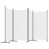 4-Panel Room Divider White 136.2"x70.9" Fabric