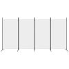 4-Panel Room Divider White 136.2"x70.9" Fabric