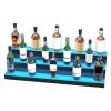 VEVOR LED Lighted Liquor Bottle Display, 3 Tiers 40 Inches, Illuminated Home Bar Shelf with RF Remote & App Control 7 Static Colors 1-4 H Timing