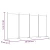 4-Panel Room Divider White 136.2"x70.9" Fabric