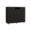 Double Door Cabinet Dresser Quizz, Bedroom, Black