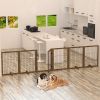 Dog Gate With Door Walk Through 144inch Extra Wide 32inch Tall 6 Panels Foldable Wire Pet Gate Barrier For House Doorway Stairs Pet Puppy Safety Fence